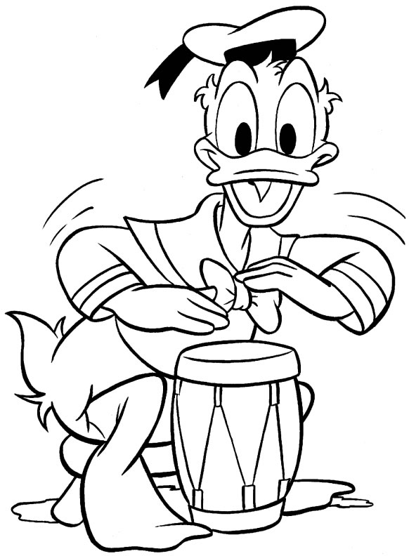 coloriage donald au jammbe